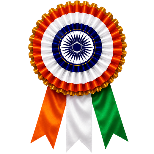 Main Premium Indian Flag Ribbon Badge